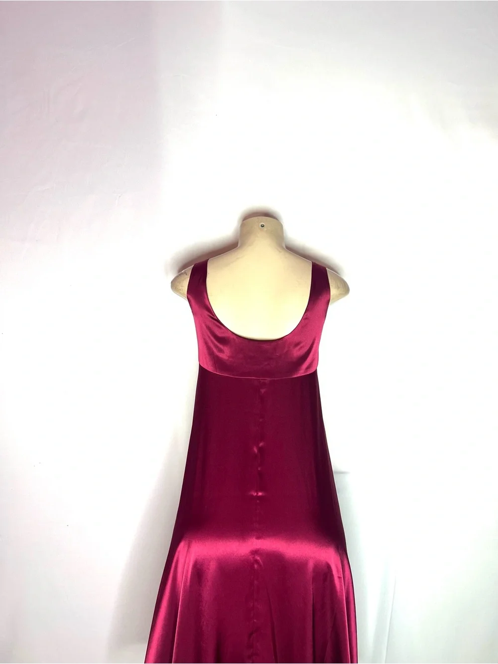 NEW YORK & CO DEEP Red Satin Sleeveless Swing dress Sz 10 - Picture 4 of 4